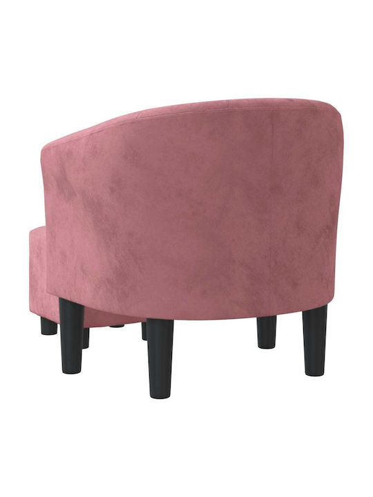 Armchair with Footstool Pink 70x56x68cm