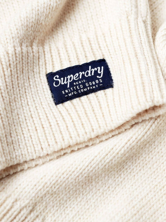 Superdry Ovin Ανδρικό Πουλόβερ Εκρού