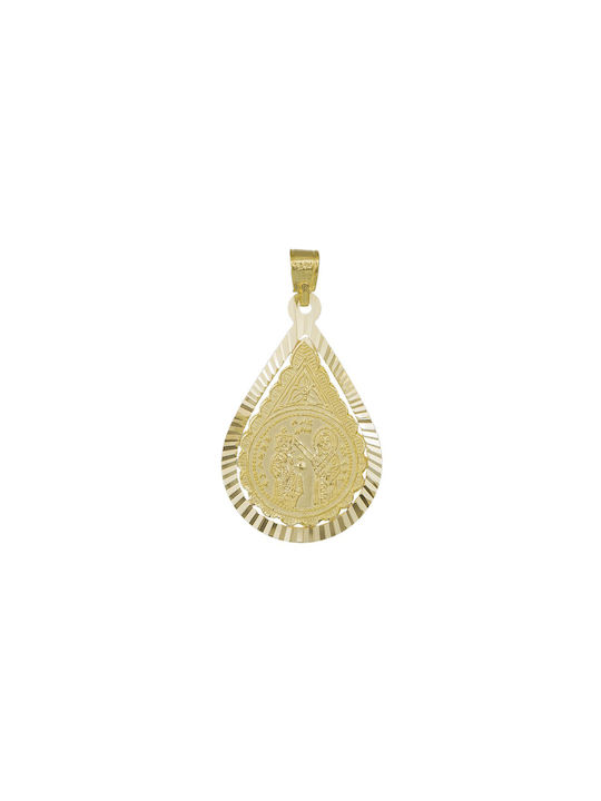 Pendant Kids Talisman Double Sided Constantine from Gold 14K PK67