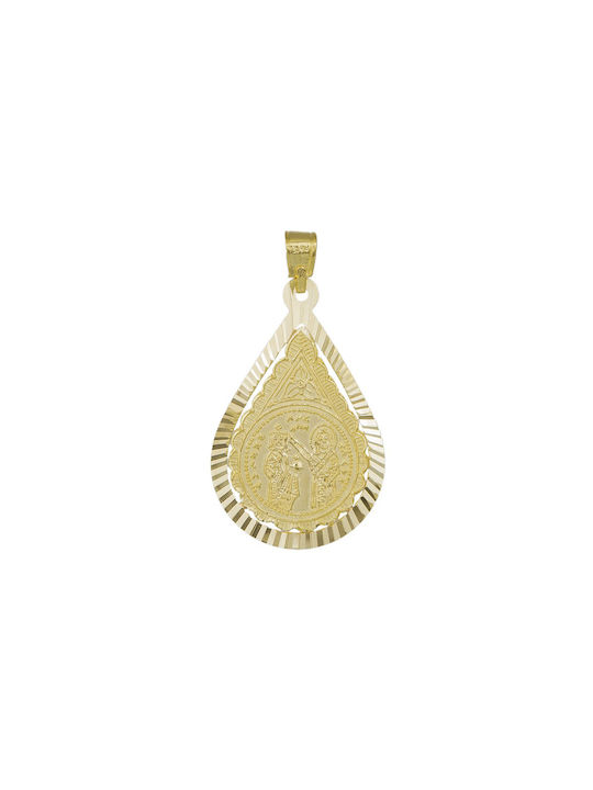 Pendant Kids Talisman Double Sided Constantine from Gold 14K PK68