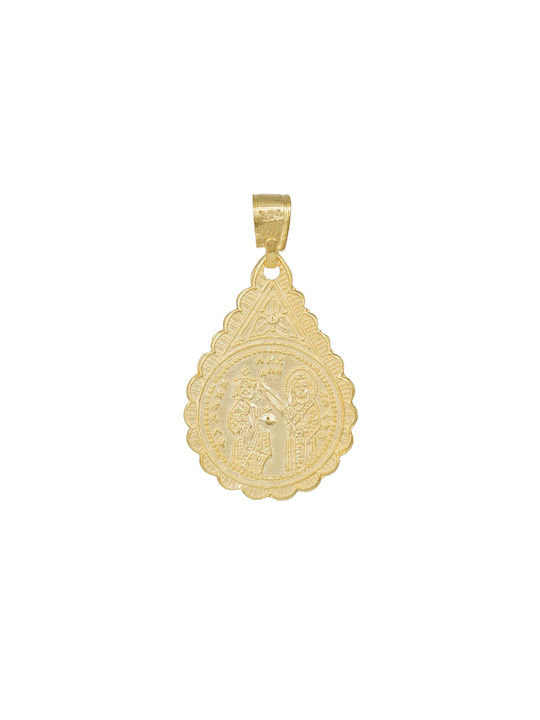 Anhänger Kinder Amulett Beidseitig Konstantinato aus Gold 14K PK64