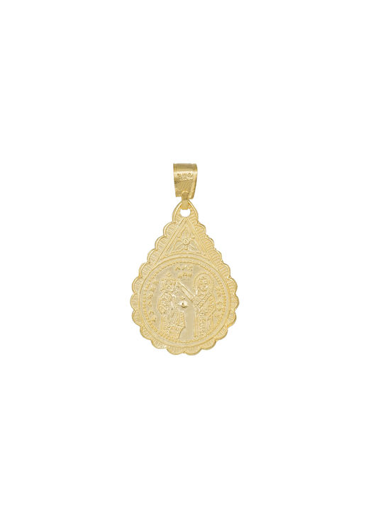 Pendant Kids Talisman Double Sided Constantine from Gold 14K PK63