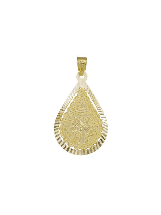 Pendant Kids Talisman Double Sided Constantine from Gold 14K PK69