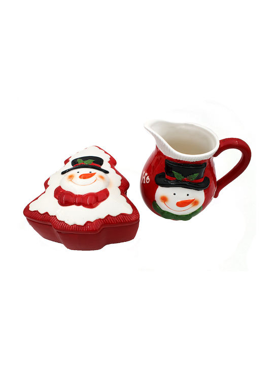 Christmas Milk Jug Ceramic Red L16xW15cm 1pcs