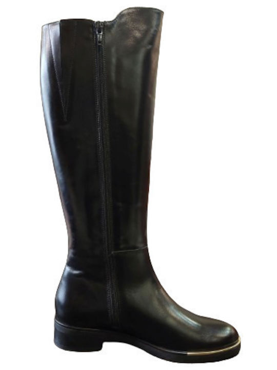Leder Damenstiefel Schwarz