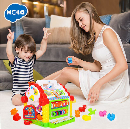Hola Toys Shape Sorting Toy Interactive Educational House with Sounds for 18++ Months
