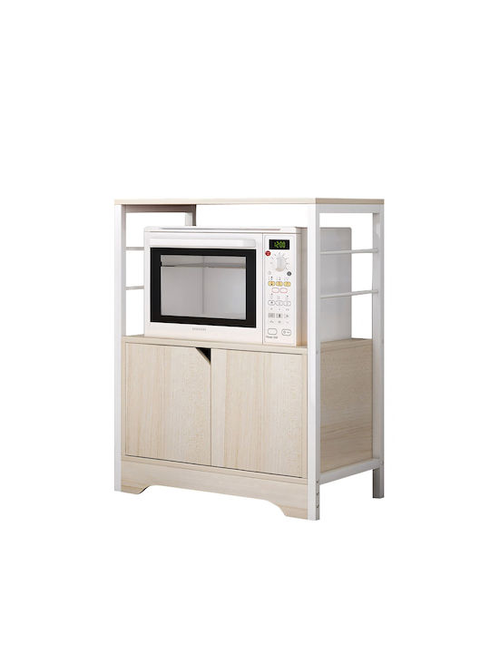 ArteLibre Kitchen Rack Wooden in White Color 60x30x70cm