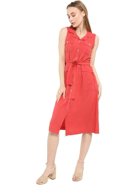 Safari Midi Kleid Coral