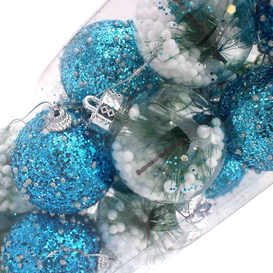 Hanging Ball Ornament Ornament Blue 5.7cm Set 24pcs