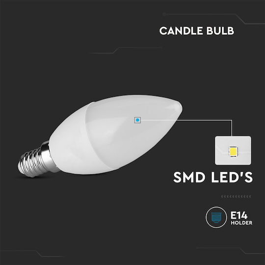 V-TAC Vt-268 LED Bulb 6.5W 102mm for Socket E14 Natural White 600lm