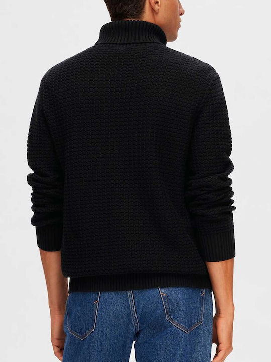 Selected Men's Long Sleeve Sweater Turtleneck BLACK