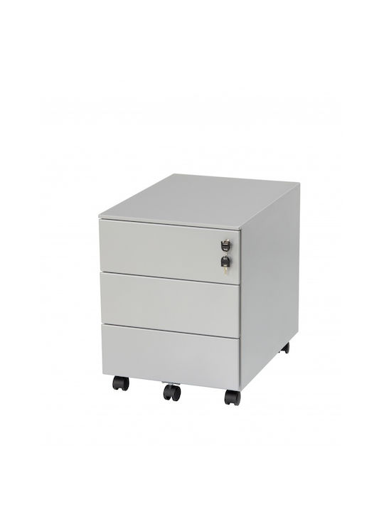 Schublade Büro mit Rollen & Schloss Black Velvet-Black Metal 42x58x53.5cm