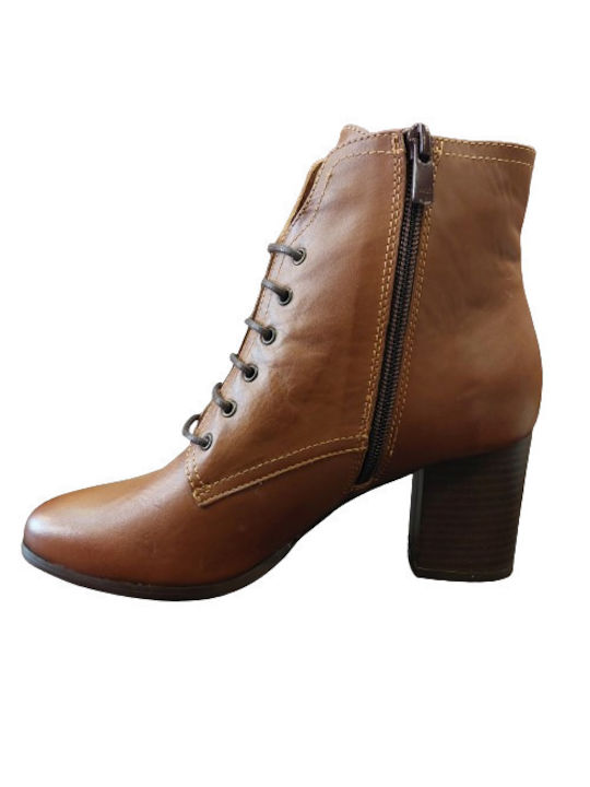 Mourtzi 65610 Leather Women's Ankle Boots Tabac Brown