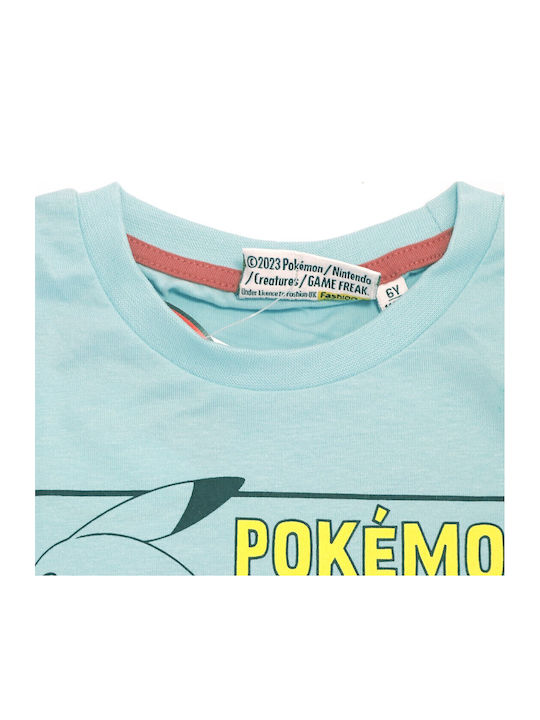 Kids Long-Sleeved Light Blue Pokémon Top