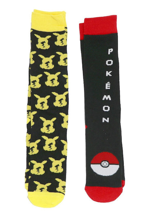 Kids' Socks Knee-High Pokémon Black 2 Pairs