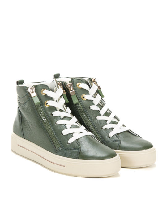 Damen Flatforms Stiefel Haki