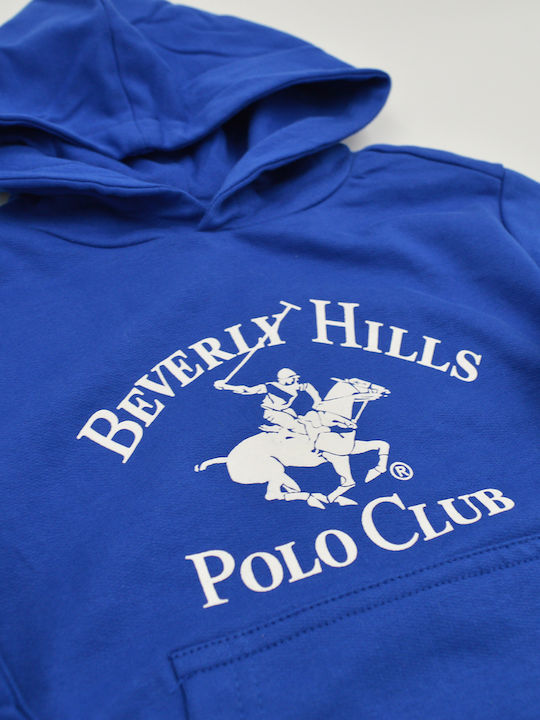 Beverly Hills Polo Club Детски суитчър с качулка и джобове Blue