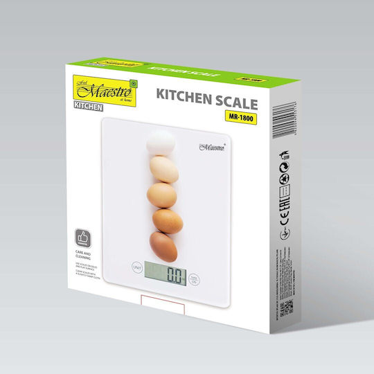 Maestro Ψηφιακή Ζυγαριά Κουζίνας έως 5kg Λευκή