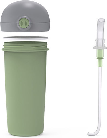 Nava Kids Water Bottle Plastic with Straw Non Spill Green 380ml