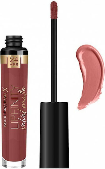 Max Factor Lipfinity Velvet Matte Liquid Long Lasting Liquid Lipstick Velvet 075 Modest Mauve 3.5ml