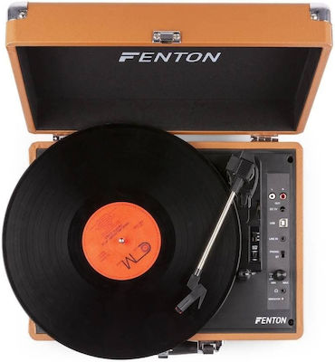 Fenton RP115 102.111 Βαλιτσάκι Πικάπ με Προενίσχυση και Ενσωματωμένα Ηχεία Καφέ