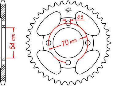 RK Vorderes Ritzel für Honda GLX