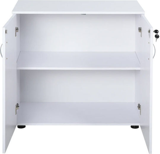 HomCom Büroaufbewahrungsschublade und -schrank Holz mit Rädern und Schloss Weiß 80x40x80cm