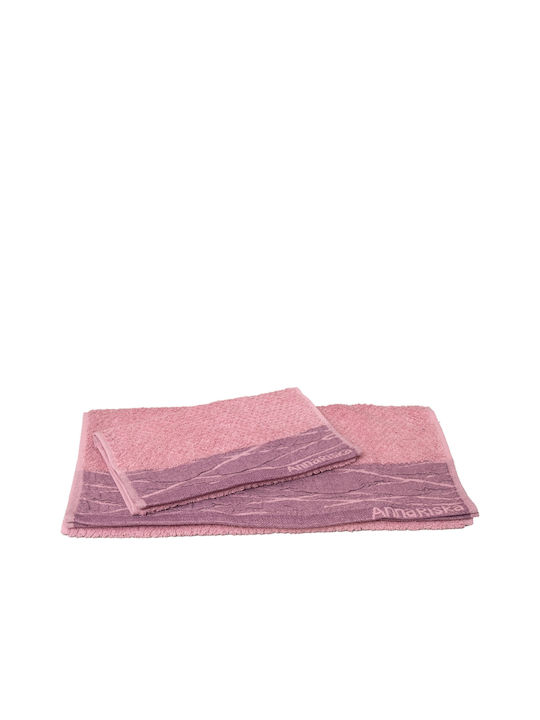 Anna Riska 3pc Bath Towel Set Nefeli 432173 3 Lilac Pink Weight 600gr/m²