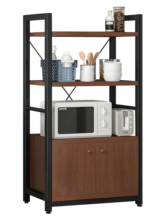 ArteLibre Badger Metallic Kitchen Rack 4 Tiers Brown 60x36x121cm