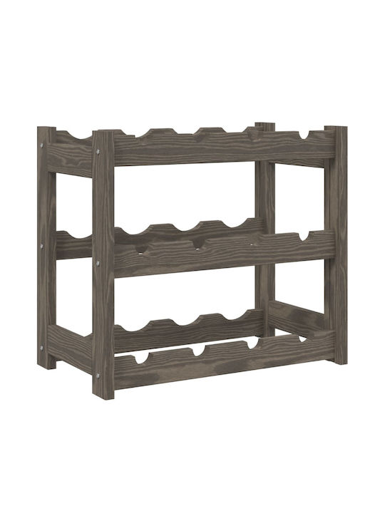 vidaXL Freistehend Weinkeller Hölzernes Gray 43x25x38εκ.