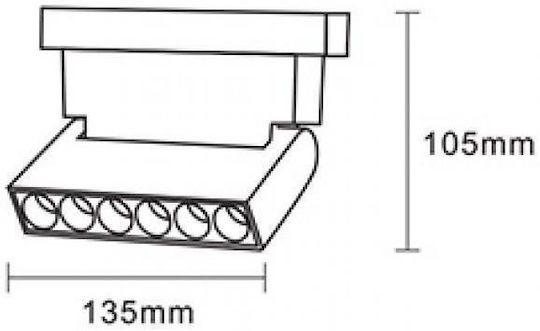 Interlight Commercial Linear LED Ceiling Light 6W Warm White