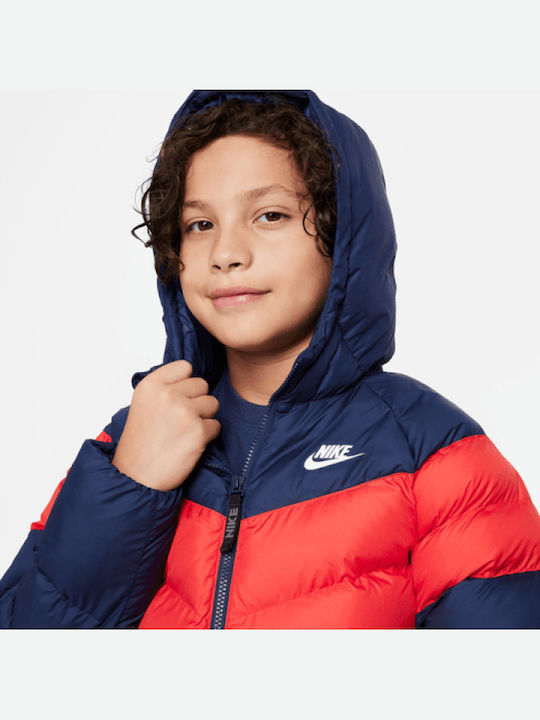 Kids' Sports Jacket with Hood Navy Blue Sportswear