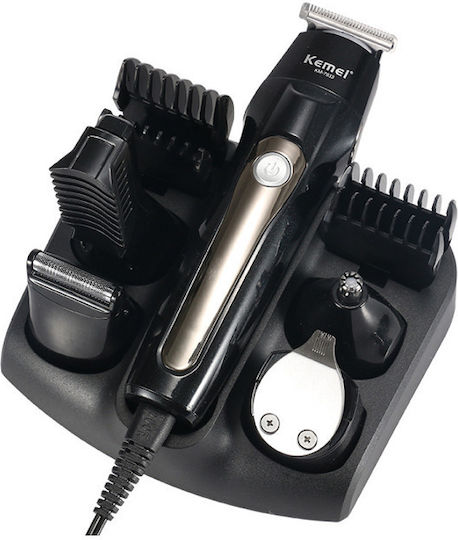 Kemei Set Wiederaufladbar Haarschneidemaschine Schwarz KM-7933