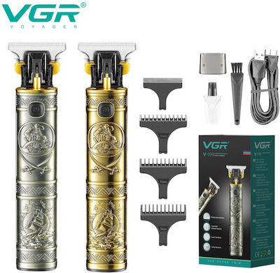 VGR Επαγγελματική Επαναφορτιζόμενη Κουρευτική Μηχανή Χρυσή V-096