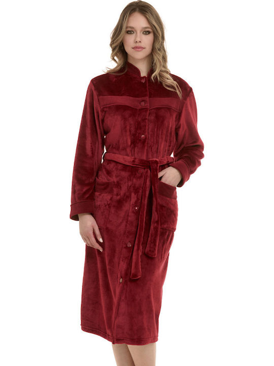 Primavera Winter Damen Vlies Robe Burgundy