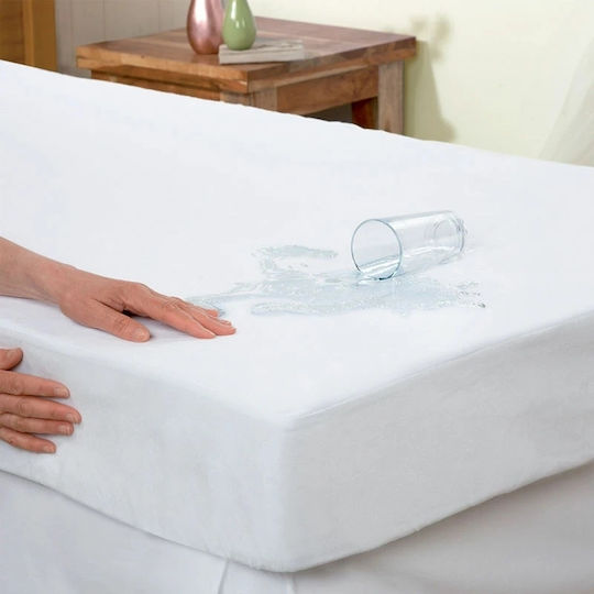BS Collection Protecție pentru Saltea Single Waterproof cu Fustă Alb 100x200cm