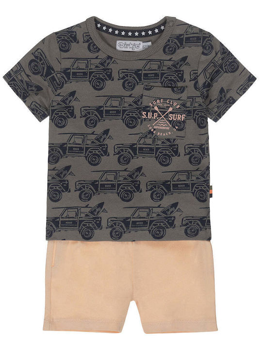 Dirkje Kids Set with Shorts Summer 2pcs Khaki