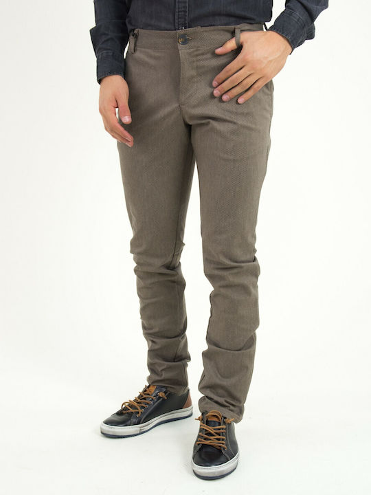 GioS Designs Men's Trousers Chino in Slim Fit dark beige