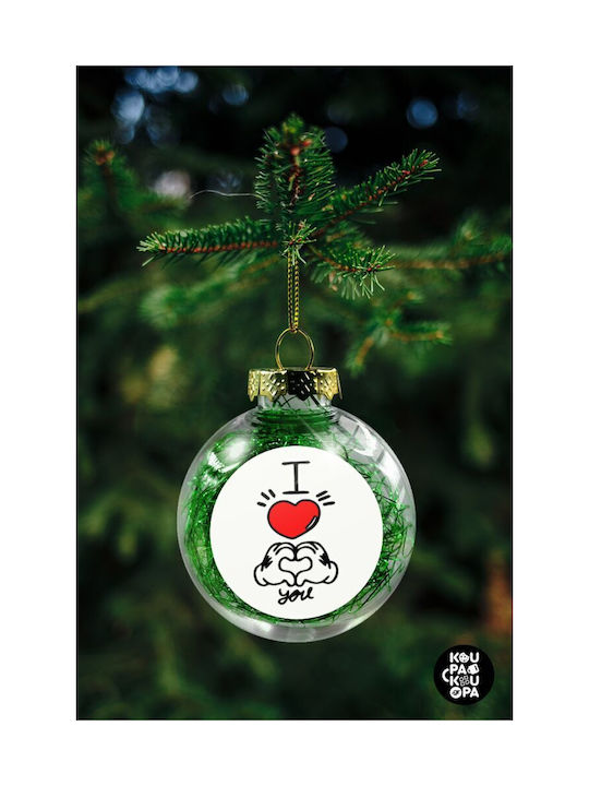 Weihnachtshänger Kugel Ornament Plastik Grün 8cm