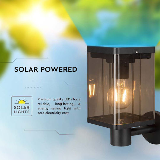 V-TAC Wall Mounted Solar Light 1.8W 100lm Warm White 3000K with Motion Sensor IP54 12cmx18.5cmx26cmcm