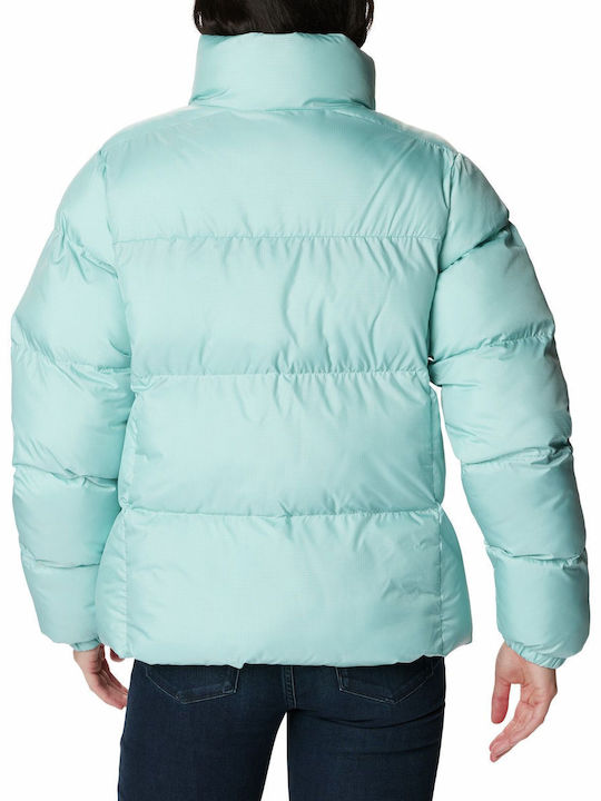 Columbia Puffect Short Jachetă de femei Puffer Light Blue