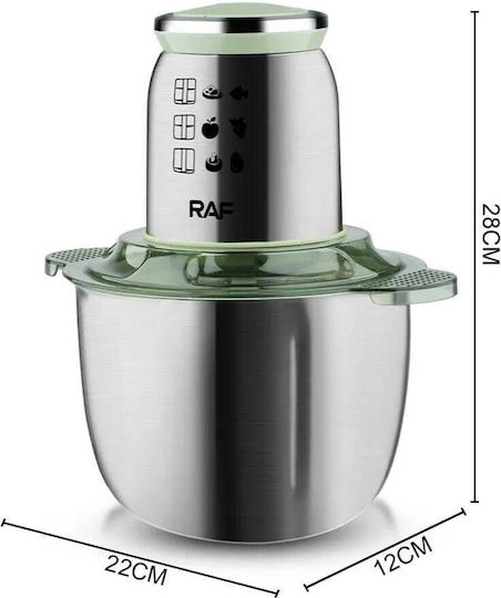 Raf R-7002 Mini Tocător Multi 600W Cu Recipient 3L Inox