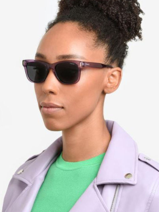 Polaroid Unisex Sunglasses With Grey Horn-Rimmed Frame And Blue Lenses PLD6206/S KB7/C3