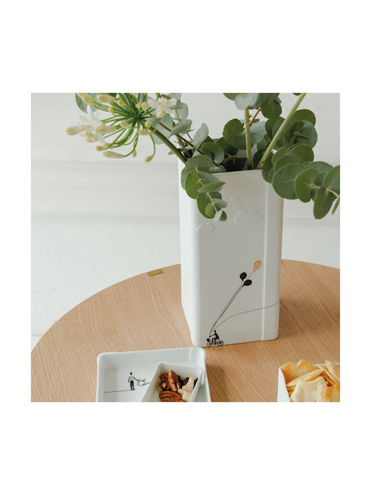 Raeder Decorative Vase Rain White 12x12x25cm