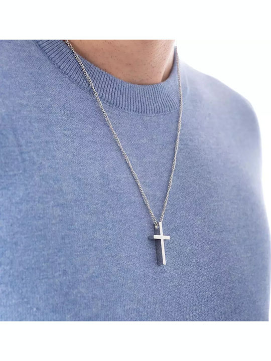 Oxzen Men's Cross from Steel with Chain