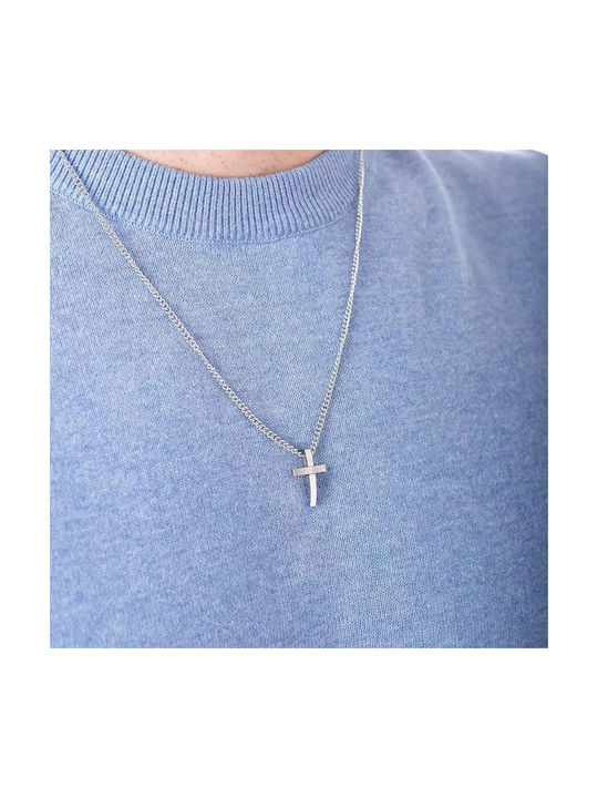 Oxzen Herren Kreuz aus Stahl mit Kette