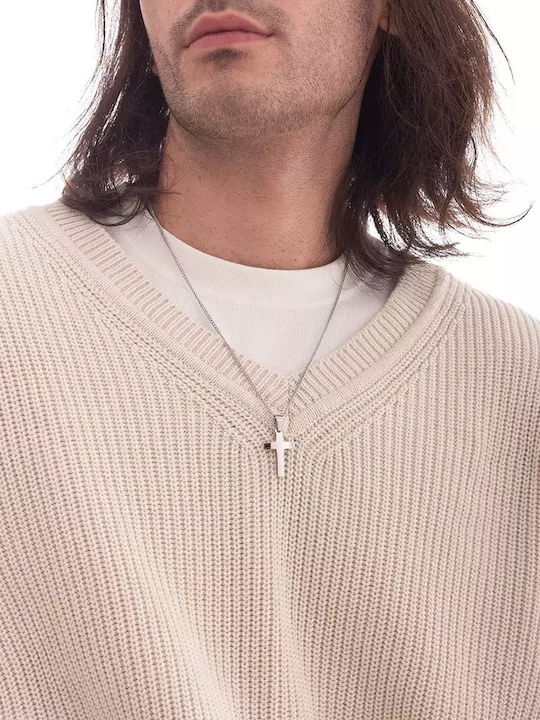 Oxzen Men's Cross from Steel with Chain