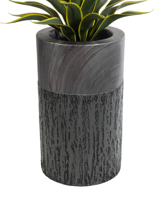 GloboStar Artificial Garden Pisa Planter Polyester Gray with Stand 36x36x60cm.