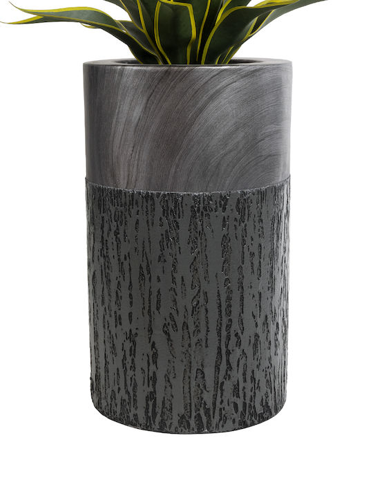 GloboStar Artificial Garden Pisa Planter Polyester Gray with Stand 36x36x60cm.