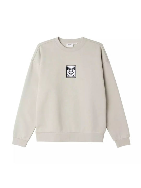 Obey Extra Heavy Crew Ii Men's Sweatshirt Silver Grey